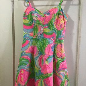 LILLY PULITZER ELEPHANT EMPIRE WAIST SUN DRESS. 2